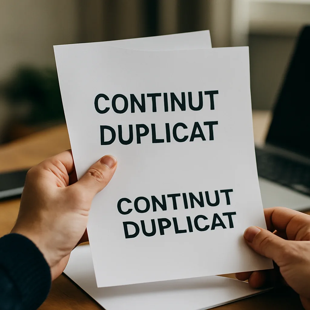 Understanding and Managing Duplicate Content in SEO An infographic illustrating the concept of duplicate content in SEO